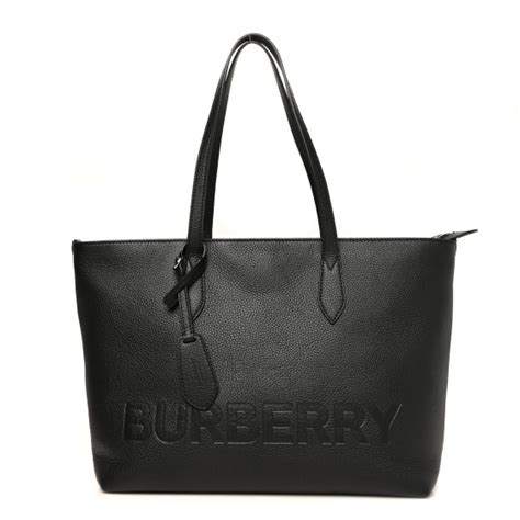 BURBERRY Calfskin Logo Embossed Medium Ardwell Tote